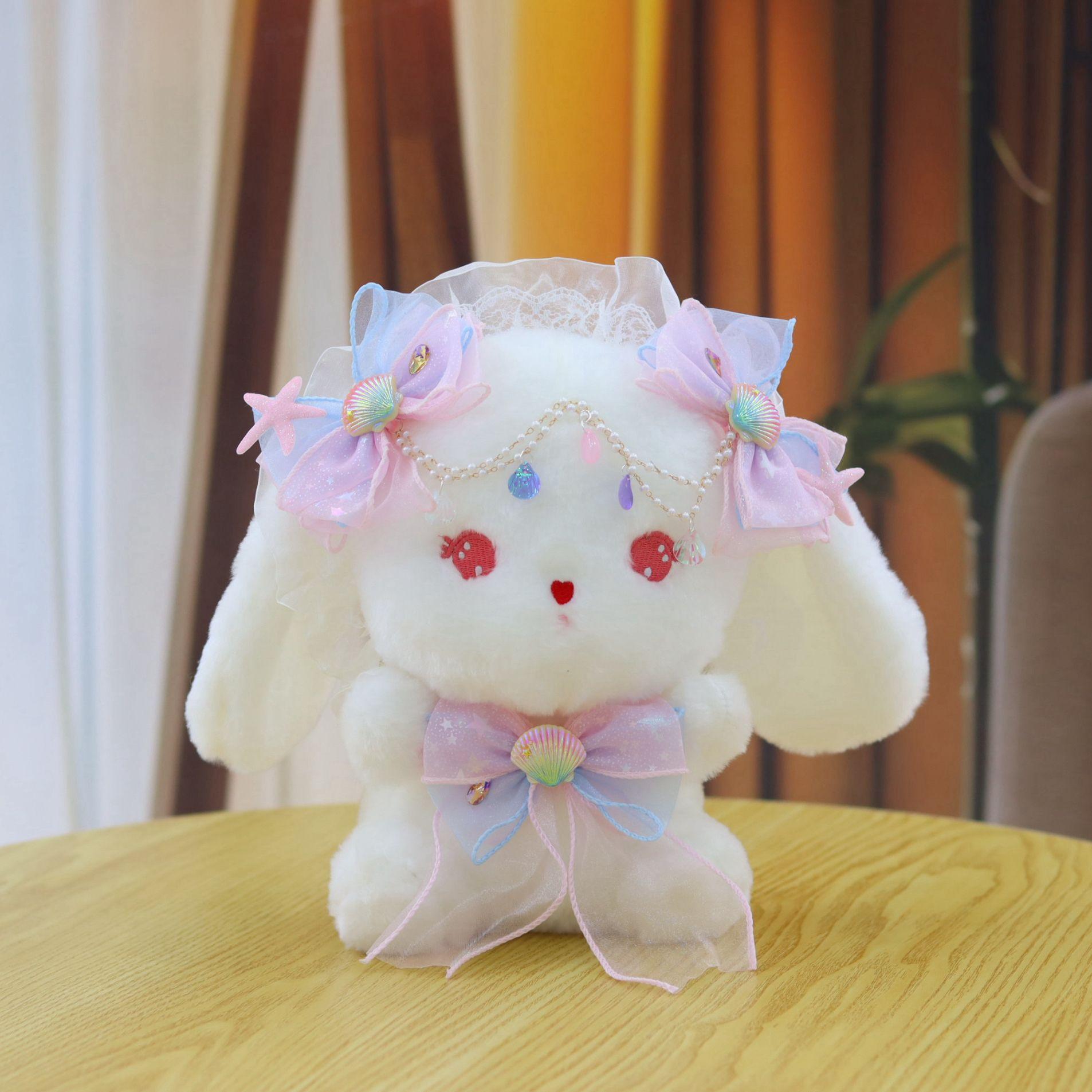 

Cute Cute Rabbit Shell Ribbon Rabbit Plush Toy Doll Rabbit Grab Machine Doll Activity Gift 25cm0.2kg