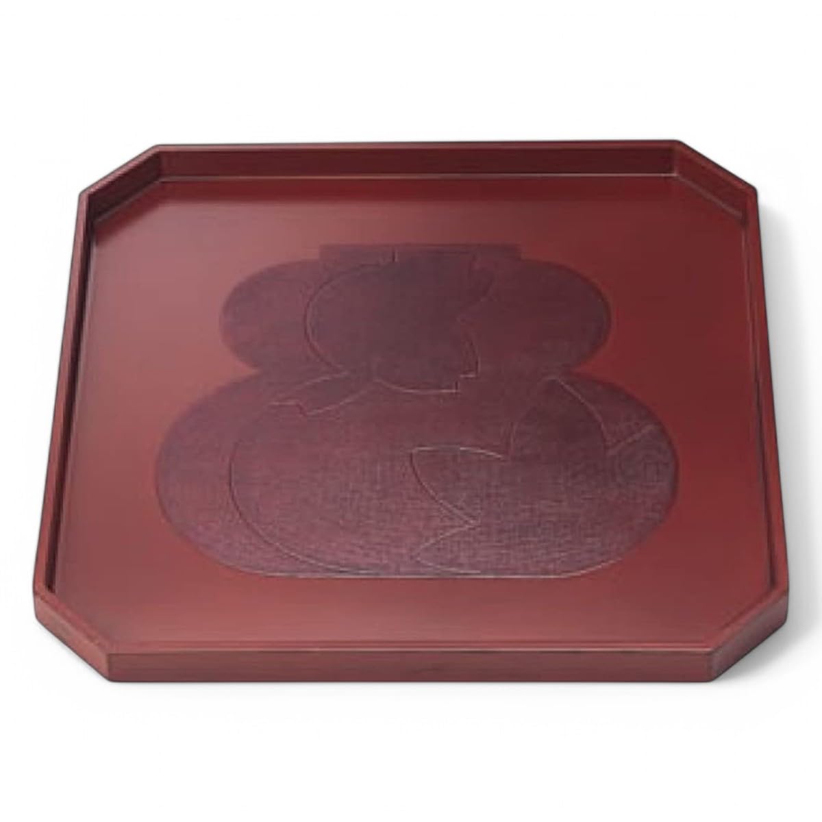 

Made in Japanese Shaku Negoro J-kitchens Placemat, Tray, Japan, Design, Wooden, 1.5 (1.5 Sun) Corner-Cut Gourd, Shunju,