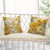 Golden flower dragonfly pattern printing pillowcase home room decoration pillow cover living room sofa cushion cover