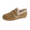 Retro Doudou shoes women's 2025 winter new fleece thickened casual soft-soled fluffy shoes one-pedal flat cotton shoes