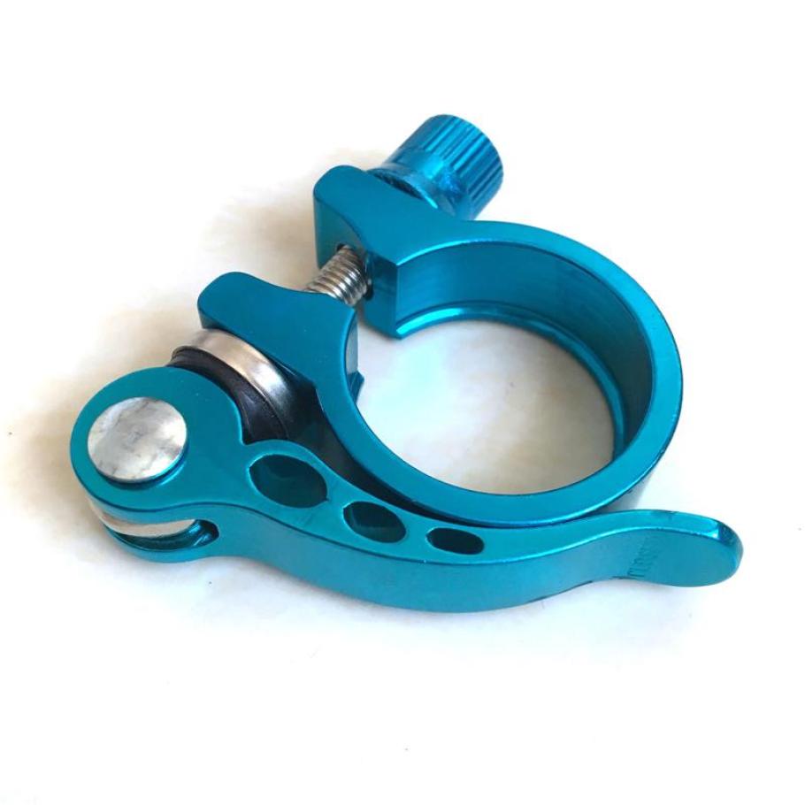 

31.8mm MTB Bike Cycling Saddle Seat Post Clamp Aluminum Alloy Quick Release Bike Seatpost Clamp синій