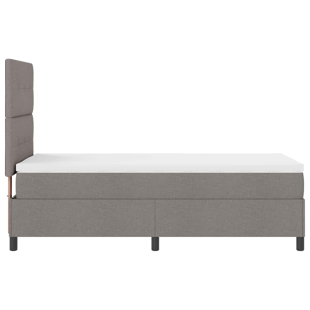 Box Spring Bed with Mattress and LED Light Taupe 90 x 200 cm Fabric