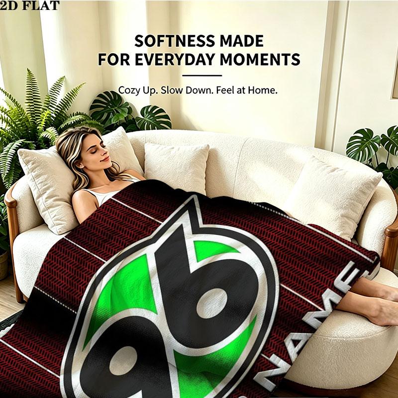 1PC Hannover 96 Custom Name Patterned Flannel Blanket Suitable For All Seasons for Home Decor Warmth and Comfort Gifts Holiday Present
