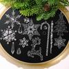 Clear Shatterproof Acrylic Snowflake Icicles Christmas Decorations With Reindeer For Home Party Tree