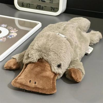 Niedliches Schnabeltier-Federmäppchen, Kosmetiktasche, Plüsch-Stiftetasche, große Kapazität, Aufbewahrungstasche, Schulbedarf, Schreibwarenbox