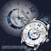 LOUIE JUELEN 9284 Neues Mondphasen-Design Edelstahl Lederarmband Herren Modeuhr Leuchtzeiger Funktion Einfaches Zifferblatt Herrenuhren