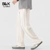 Baleno Men's S&K Lightweight Tencel Lyocell Linen Blend Straight Casual Pants