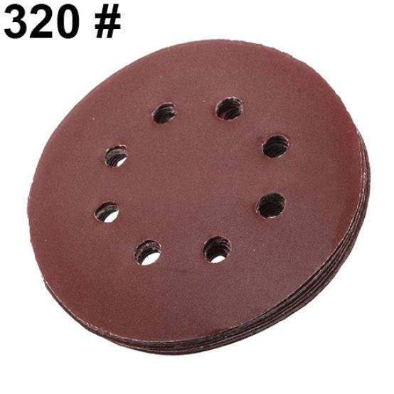 

Шлифовальные диски с 8 отверстиями, радиус 125 мм, 10 штук 320 #