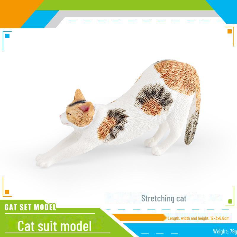 Set Jucării Pisoi Alb-Negru pentru Copii - Ornamente Model Pisică Rurală Chineză