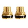 Bulkhead Tank Adapter Brass Fitting with Gasket, 1/2 Inch Female Pipe Thread and 3/4 Inch Male Garden Hose Thread for Water Outlet, 2 Pack