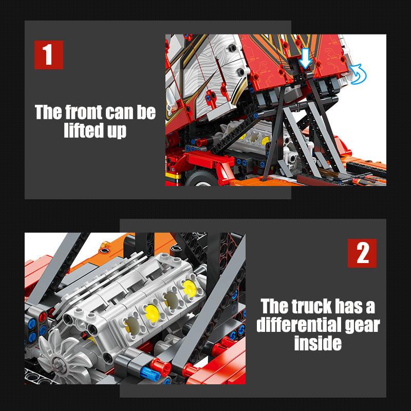 Technical City 1708pcs Scanias Longline V8 Truck Model Building Blocks Set MOC Assemble Truck Car Bricks Toys For Children Gifts