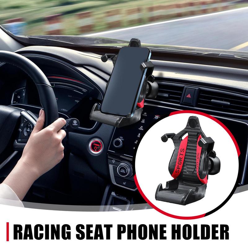 Car Vent Phone Holder Mount Automatic Adjustment Cell Phone Bracket With Racing Seat Design Car Hands-Free Phone Mount For Truck