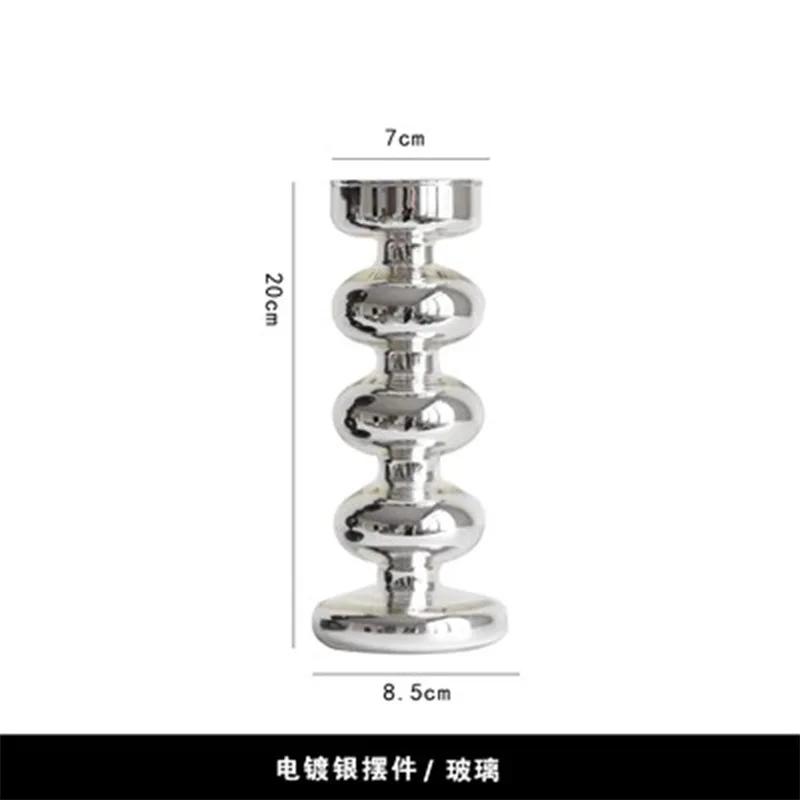 Französische Kerzenständer-Dekoration, romantische Wohnkultur, Kerzenhalter, Hochzeitsdekorationen, Wohnzimmer-Desktop-Dekoration, Glasvase