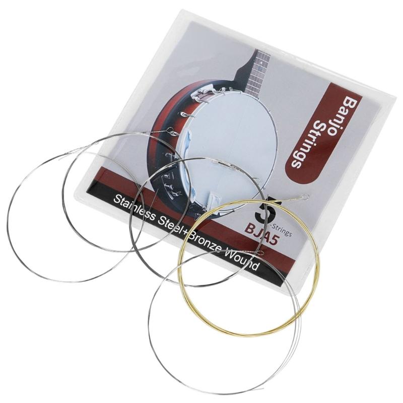 5-String Banjo Strings with Rustproof Coating Stainless Steel & Bronze Winding Banjo Strings For Practice & Performances