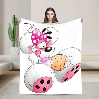 Cartoon Diddl Diddlina   Flannel Blanket Winter  Warm Throw Blanket for Girls Boys Living Room Fluffy Bedspread Sofa Bed Cover