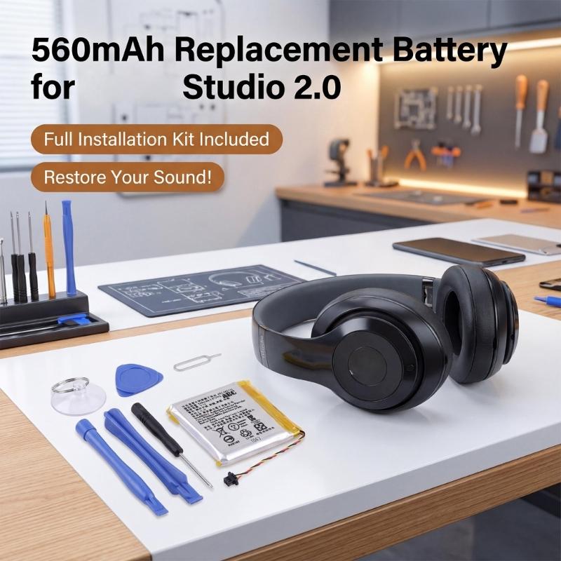 560mAh AEC643333 Replacement Battery Power Sources For Studio 2.0 Headphones Large Capacity Extended Usage Time