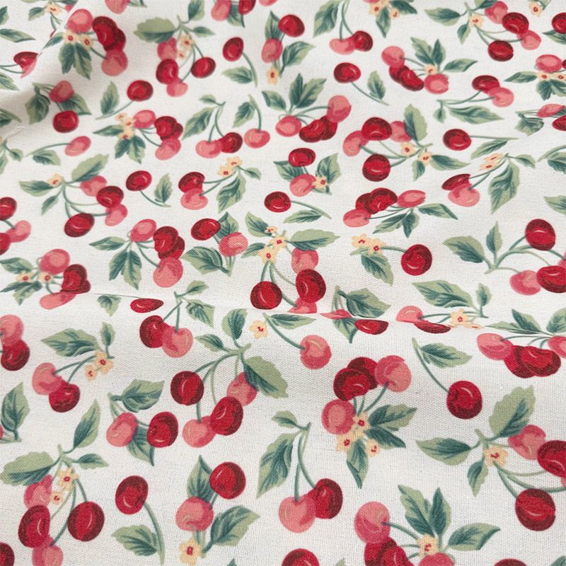 

Pastoral Cherry Printed Cloth Tablecloth Fabric Cotton-Increasing Rectangular Table Cloth Decorative Fabric Coffee Table Cloth Tablecloth Cherry (encryption base) 100*150cm (rough edge)