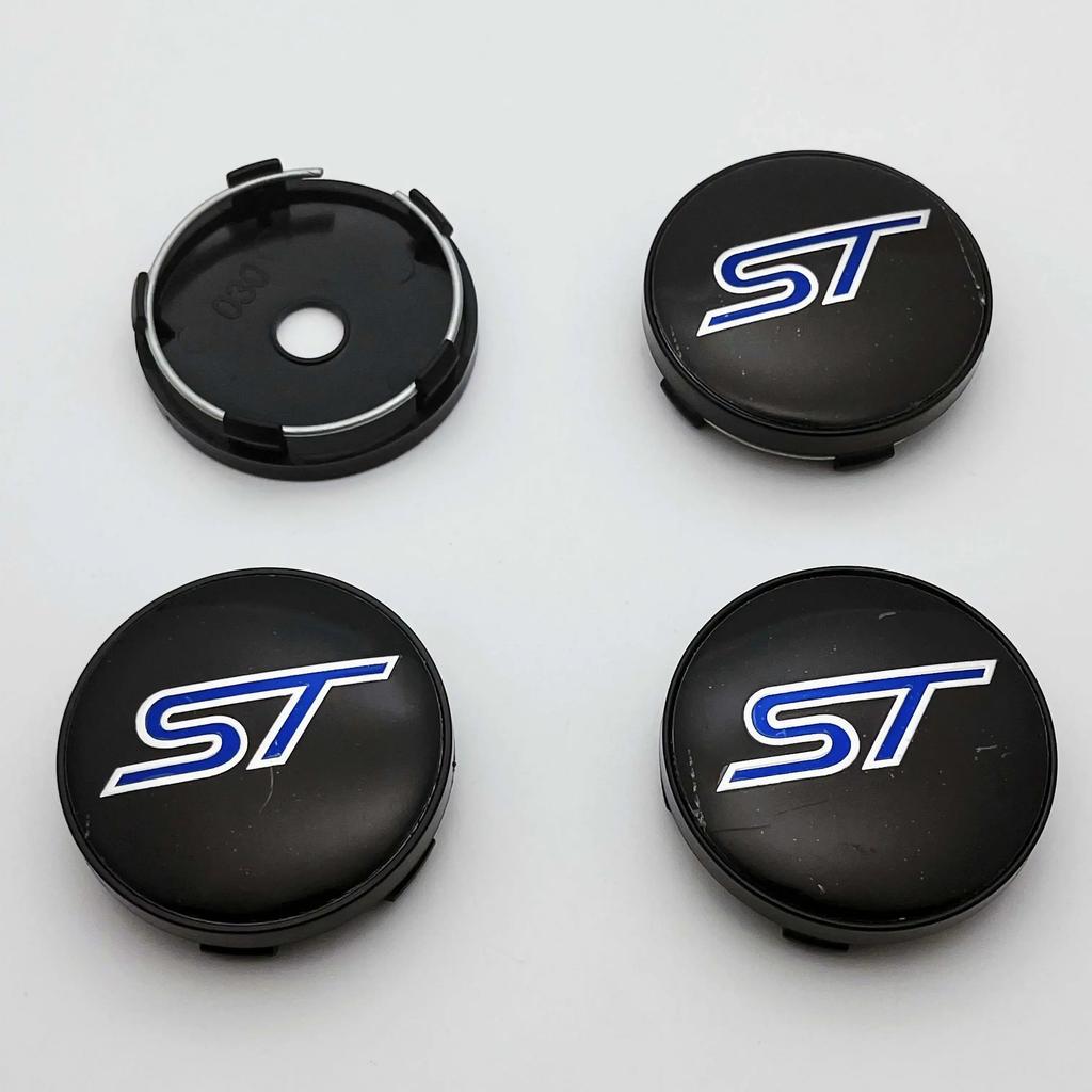 AJD1 4pcs 56MM 60MM ST Logo Emblem Car Wheel Center Caps Sticker Accessories For FORD Focus Kuga Explorer Mondeo Everest S-MAX