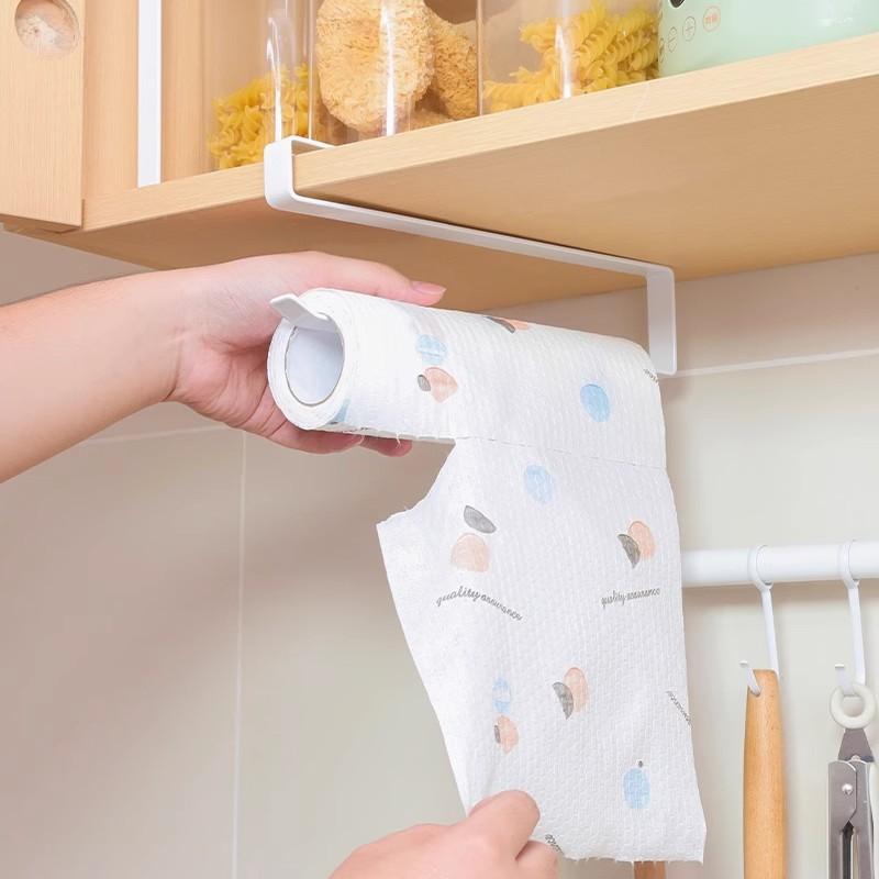 Kitchen Non-perforated Tissue Rack Special Ironwork Storage and Hanging Rack for Lazy People's Rags Paper Roll Rack and Storage Rack