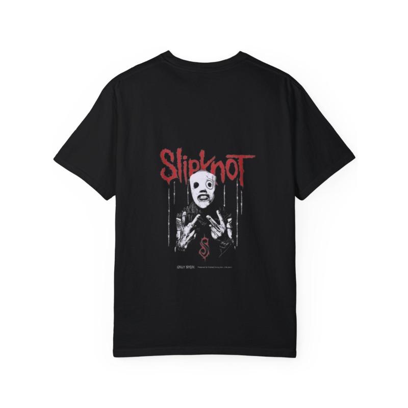 Weißes T-Shirt Slipknot Bandlogo und Charakter Grafikdruck Unisex Freizeitkleidung für Musikfans und Alltagsstil