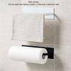 Carbon Steel Paper Towel Holder Wall Mounted Towel Bar Rack Paper Towel Roll Rack  Space Saving