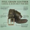 Full Grain Genuine Leather Belt for Men | Belt for men leather | Casual Belt | Jeans Belt |Adjustable Free size fits 28-40 inches | Gift Box included