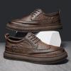 Fashion Men Brogue Dress Shoes Outdoor British Style Lace Up Leather Shoes Fashion Casual Business Man Shoes Footwear Chaussure Homme