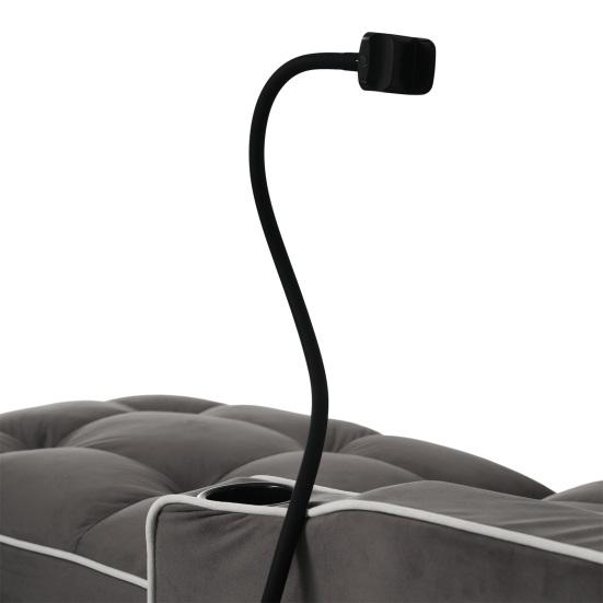 Flat Bed Upholstered Solid Structure LED Lighting Large Storage Space Hydraulic Lift Function Bedroom with USB Ports Adult Multi-color Lights