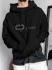 Unisex Hoodie, Casual Daily Wear, Minimalist Geometric And Number Print, Pullover Sweatshirt, Loose Fit Streetwear Style, Autumn Winter Outdoor Leisur