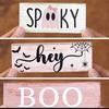 Halloween Geister Schild Tischdeko Kaffee Geist Holzschild Halloween Etageren Deko Mittelstück Block Display Dekorativ