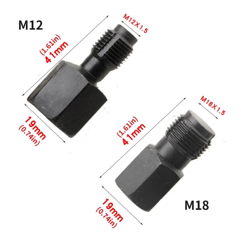 2Pieces Portable Automotive Oxygen Sensory Removal Tool 18x1.5mm 12x1.5mm Thread Chaser Set for Oxygen Sensory