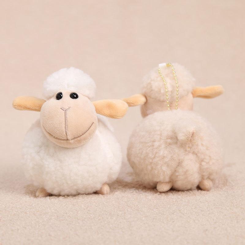 Soft Fluffy Sheep Plush Pendant Adorable Look Gentle Touch Great Bag Decor Gift For Kids And Friends