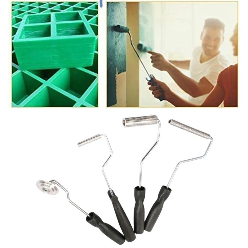 4Pcs Fiberglass Laminating Roller Set for Air Bubble Removal and Resin Compaction In Boats and Bathtub Repair
