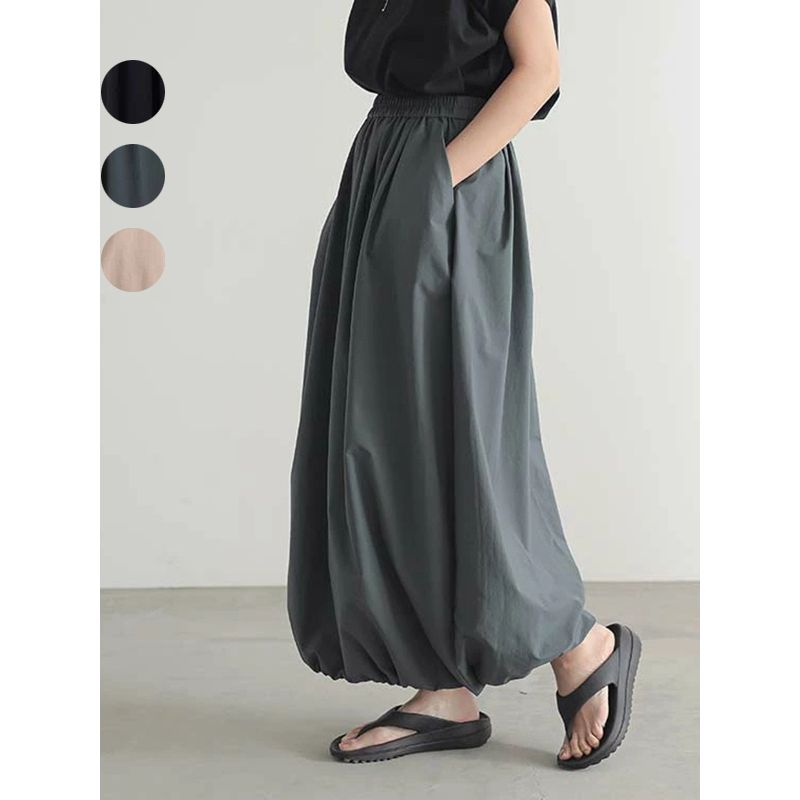 Japanese and Korean Artistic Hong Kong Style Students Lazy and Loose Bud Skirt Hem Adjustable Elastic Waist Pettiskirt Long Skirt