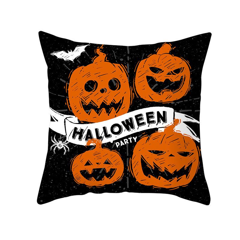 Funny Halloween Pillow Cover Wish Home Living Room Sofa Cushion Cover Fun Printed Peach Skin Pillow