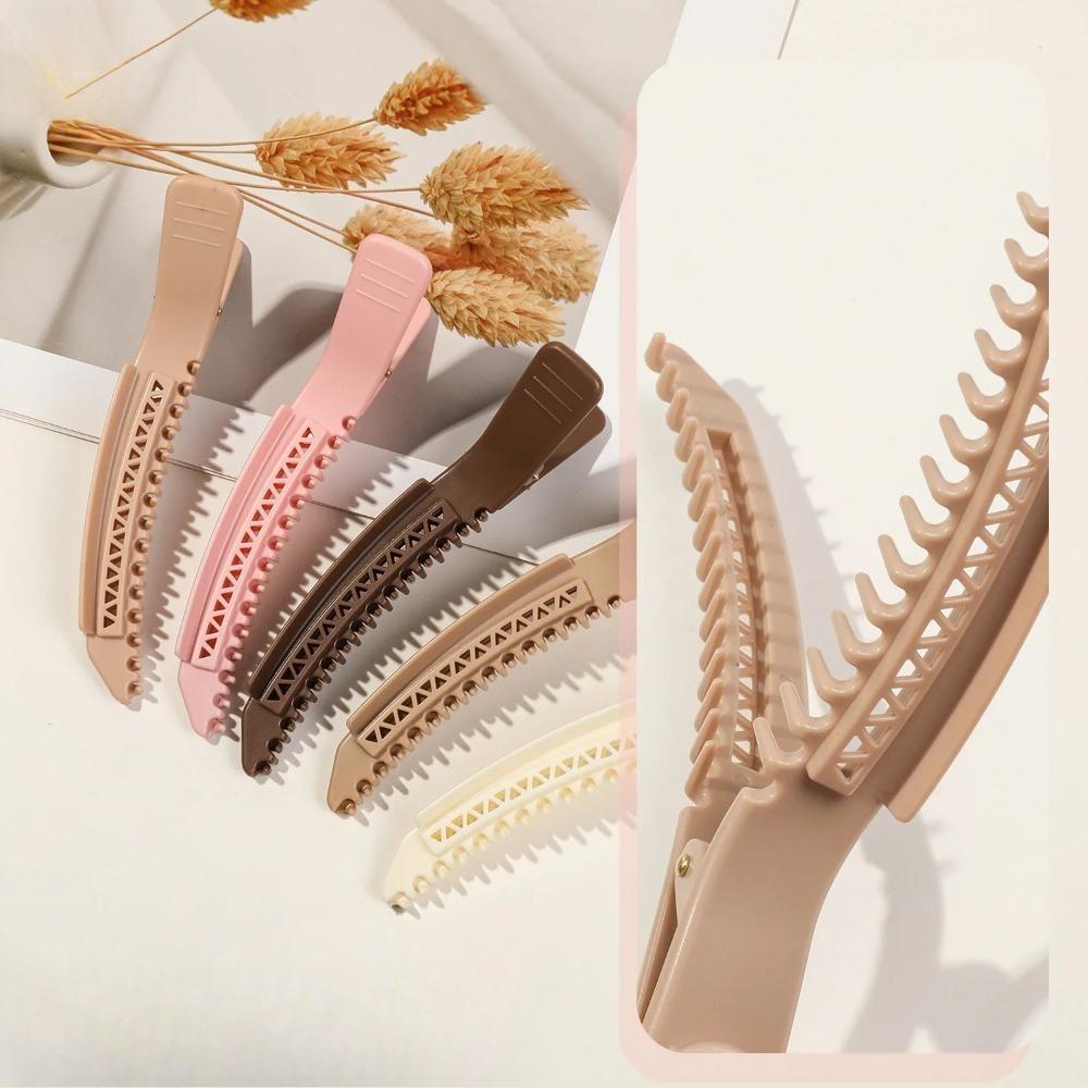 New Simple Hairpin Positioning Clip with Teeth Hairpin Natural Fluffy High Cranial Top Seamless Clip Hair Accessories
