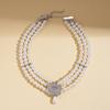 Baroque Diamond Imitation Pearl Flower Water Drop Multi-layer Necklace Temperament Necklace