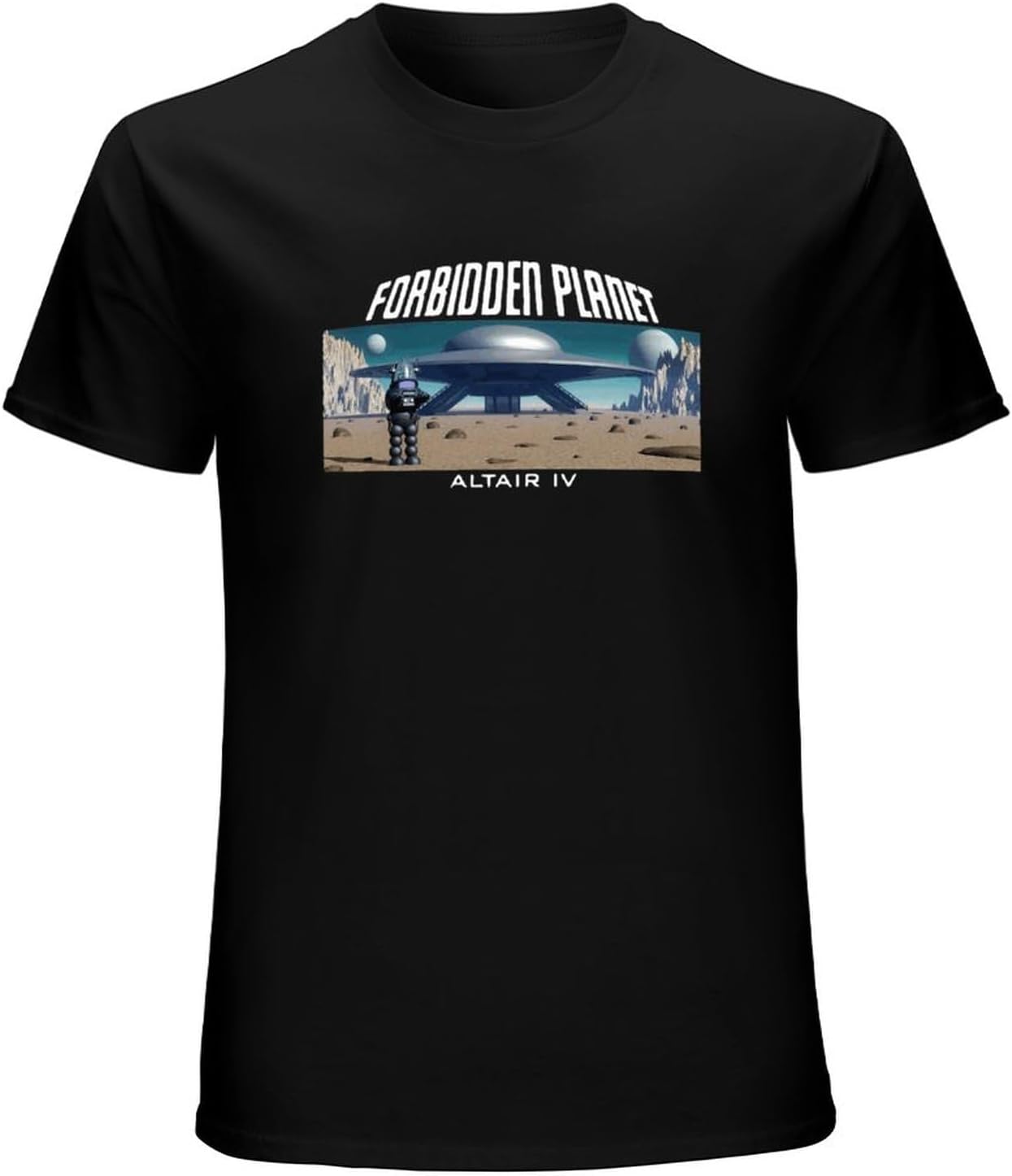 Men s Uw Forbidden Planet Altair Iv Science Fiction Film Personalised Short-Sleeve T-Shirt Black S чёрный