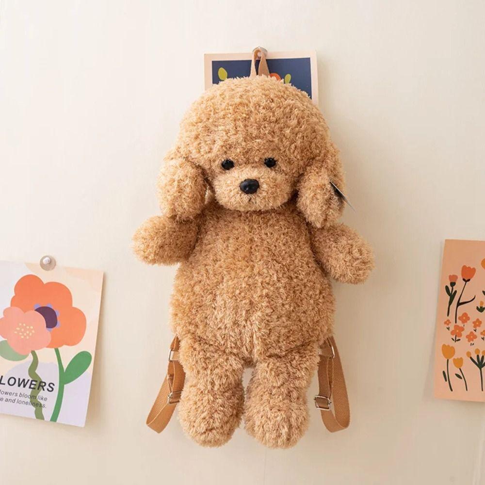 Cute Animals Dog Shoulders Bags Large Capacity Animal Plush Toys Dog Plush Backpack Lady