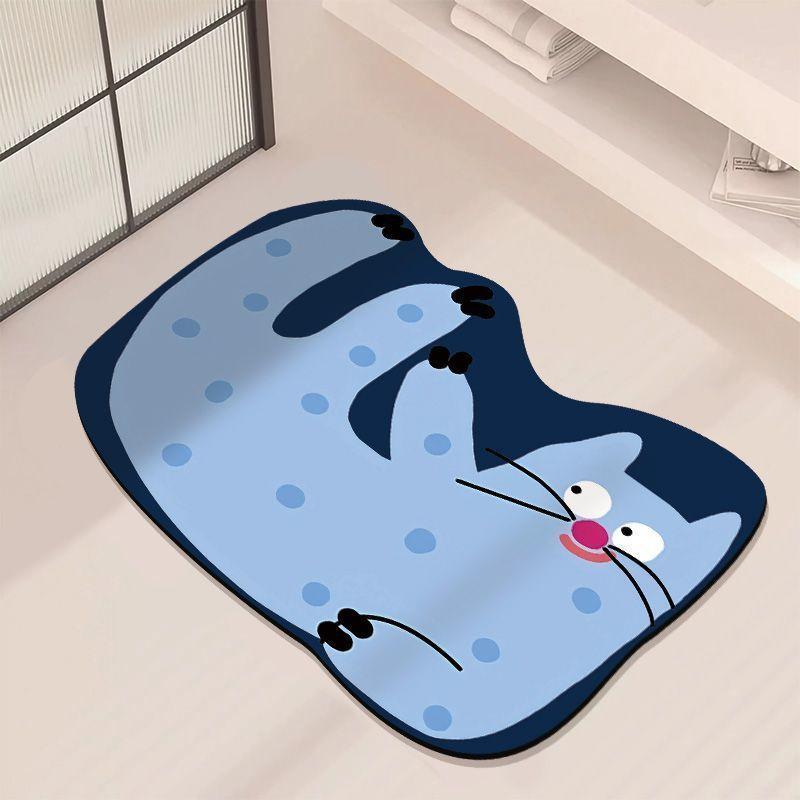 Badezimmerbodenmatte, saugfähiges Diatomeenkissen, Badezimmer-WC, Haushaltstür, rutschfeste schnell trocknende Fußmatte, Teppich