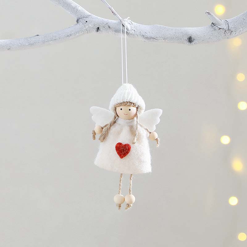 WTEMPO 1PC Christmas Decor Festive Wing Angel Doll Ornament for Christmas Tree Decor/Gift Giving Indoor Outdoor Cute Hanging Ornament Craft Gifts