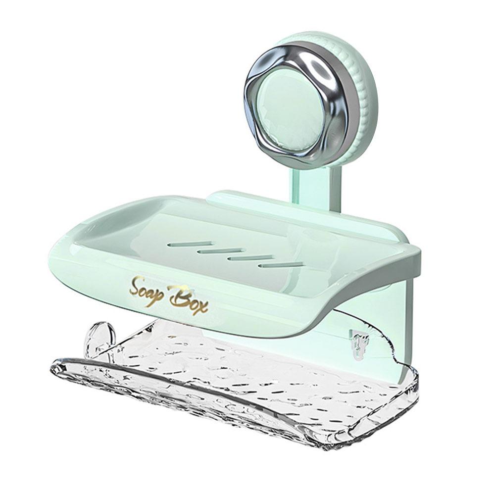 Wall Mounted Drain Soap Rack Double-layer Bathroom Storage Rack Durable Soap Box