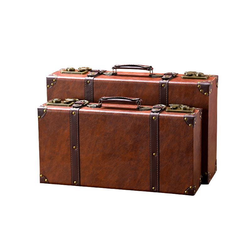 Vintage Wooden Suitcase Multi-Functional Retro Storage Box Retail Displays & Prop Staging | Handheld Decorative Trunk