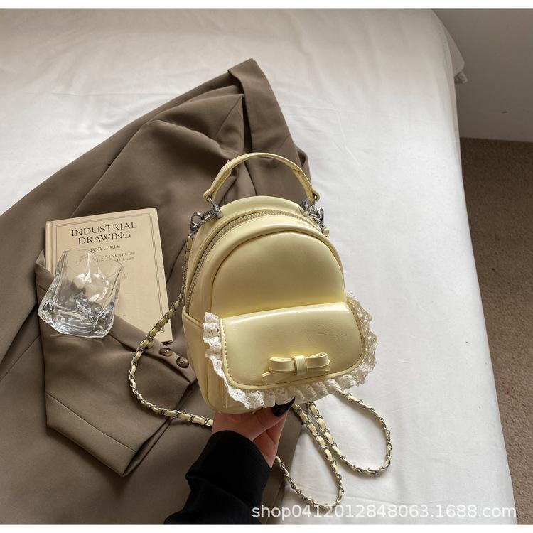 

Корейская версия высококлассного рюкзака женский 2025 новый нишевый модный рюкзак для девочек на плечо универсальная милая сумка-мессенджер жёлтый