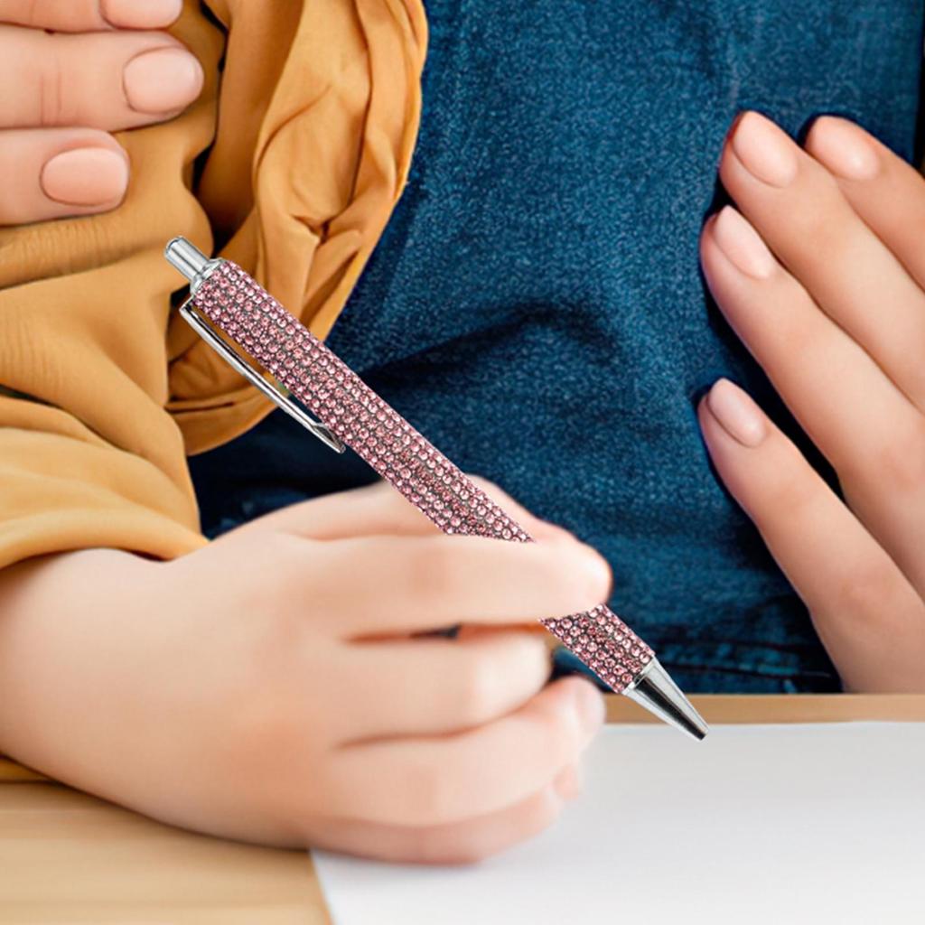 1pc Pearl Rhinestone Ballpoint Pen High Quality Ballpoint Pen Luxury Rhinestone Metal Stationery For School Office 4 Colors