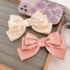 Satin solid color bow hair clip women Korean fashion duckbill clip hair clip hair accessories
