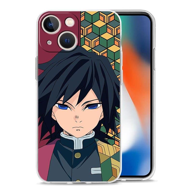 Demon Slayer Anime Logo Phone Case For iPhone 14 13 11 12 Pro Max X XR XS 7 8 Plus SE Transparent Soft Cover TPU Fundas Coque