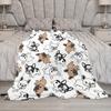 Cartoon French Bulldog Pattern Warm Blanket - Soft and Cozy Nap Blanket for Kids and Adults, Exquisite and Cute Home Essential