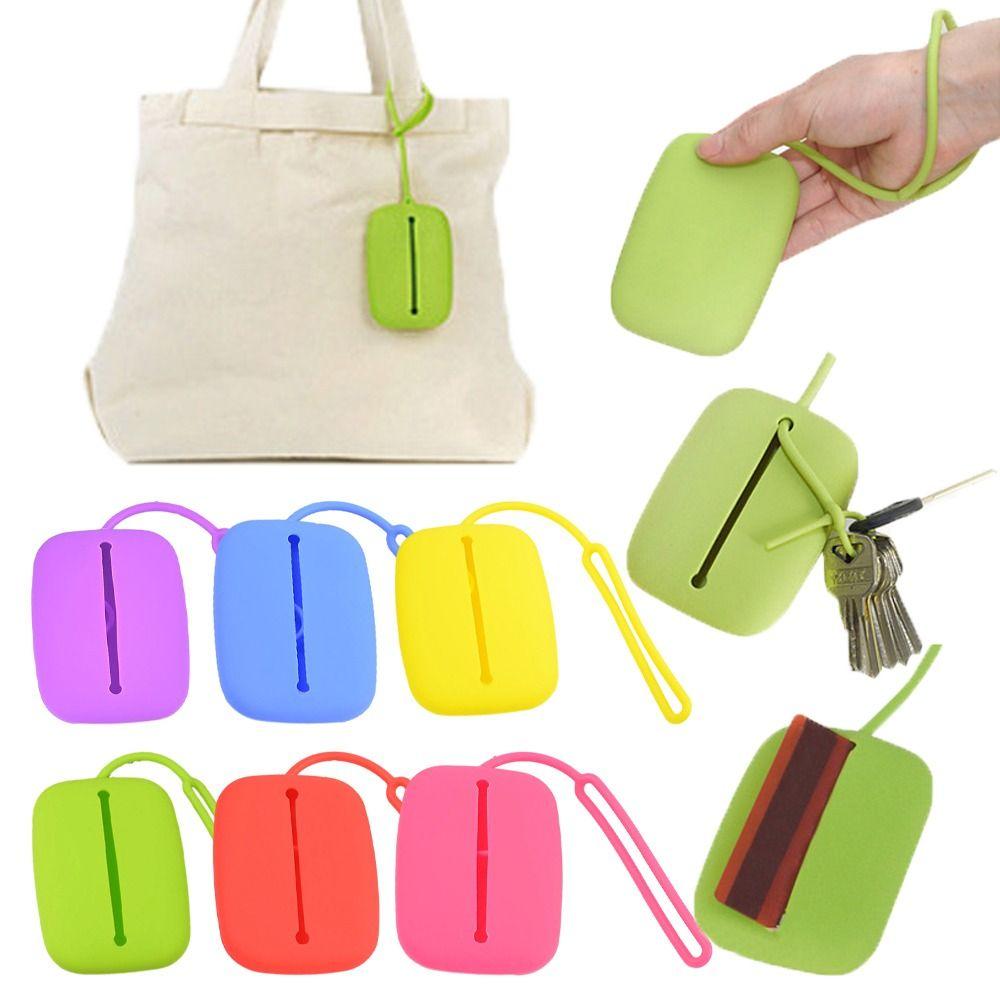 Pure Color Simple Coin Purse Small Card Case Students Bus Card Cover Silicone Card Holder Outdoor