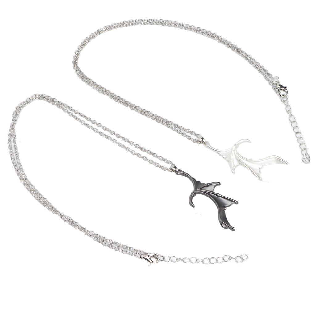 2 ks Párovací náhrdelníky pro zamilované, slitina, nastavitelný, tvar srdce, netopýří křídlo, magnetický náhrdelník pro nejlepší přátele